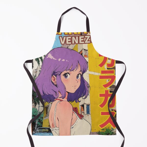 Item preview, Caracas Venezuela Country Purple Haired Anime Girl Retro 80s Aesthetic Travel designed and sold by onlyanimevibes.