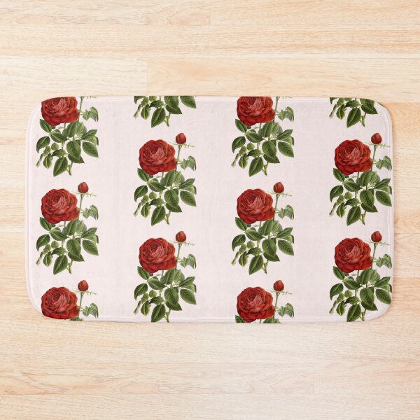 Item preview, Antique Red Rose Flower with Rose Bud designed and sold by IrisAndIvy.