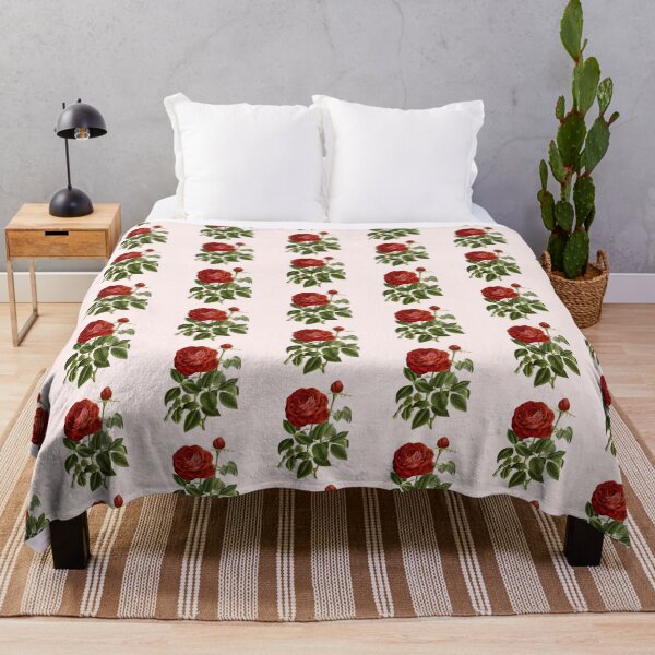 Artikelvorschau, Antike rote Rose Blume mit Rosenknospe entworfen und verkauft von IrisAndIvy.