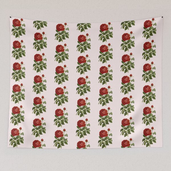 Item preview, Antique Red Rose Flower with Rose Bud designed and sold by IrisAndIvy.