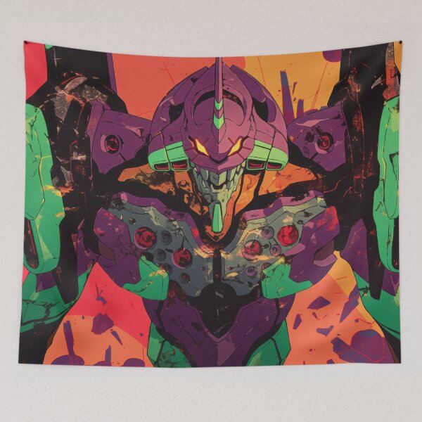 Item preview, Neon Titan Awakened – Retro Anime Mecha Poster designed and sold by AnimeArsenalPrints.