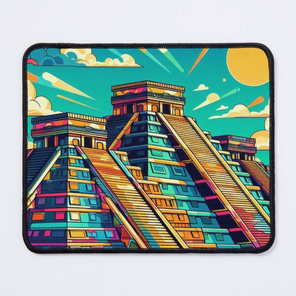 Item preview, colorful ancient aztek pyramids designed and sold by Dogandesighn.