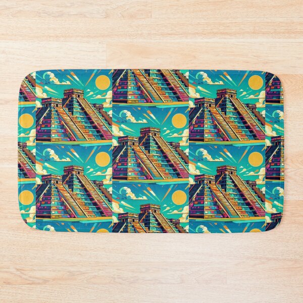 Item preview, colorful ancient aztek pyramids designed and sold by Dogandesighn.