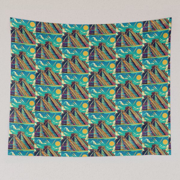 Item preview, colorful ancient aztek pyramids designed and sold by Dogandesighn.