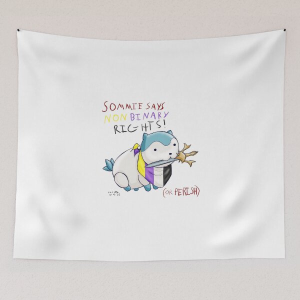 Item preview, Sommie says Nonbinary Rights! designed and sold by Rainbow Kats.