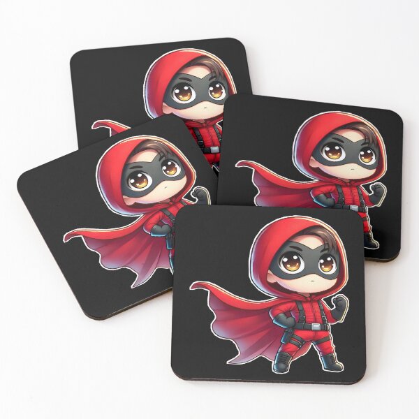 Item preview, Red Hooded Hero – Chibi Defender of Justice designed and sold by IMMIX Store.