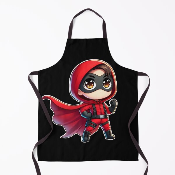 Item preview, Red Hooded Hero – Chibi Defender of Justice designed and sold by IMMIX Store.