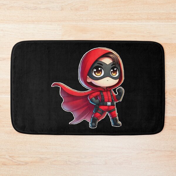Item preview, Red Hooded Hero – Chibi Defender of Justice designed and sold by IMMIX Store.