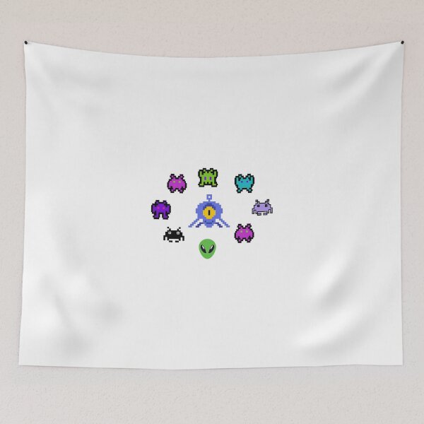 Item preview, Space Invaders Pixel Art Rainbow Aliens designed and sold by urchoice002.