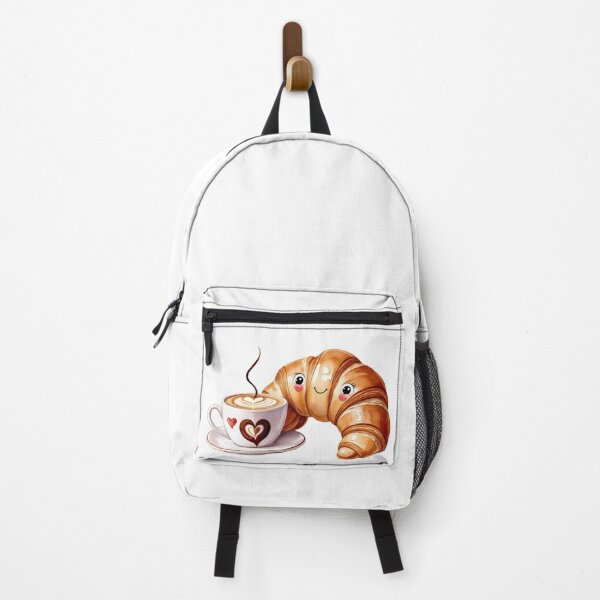 Vista previa del artículo con la obra «Croissant y Café Kawaii en Acuarela – Diseño Dulce y Acogedor», diseñado y vendido por StormArte.