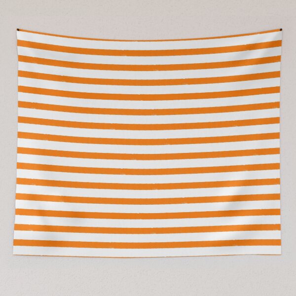 Item preview, Calendula Orange and White Textured Horizontal Stripes designed and sold by GenAumonier.