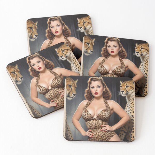 Item preview, Sexy Brunette Cheetah Pin Up designed and sold by MissSaylor.