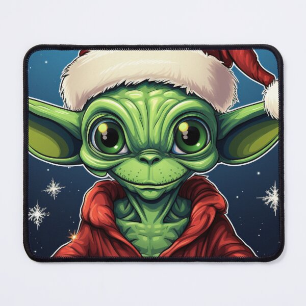 Item preview, Festive Alien in Santa Coat | Cute Holiday Art designed and sold by Royalsbay.