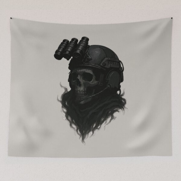Item preview, Skeleton Skull Soldier Goth Art designed and sold by TomFrontierArt.