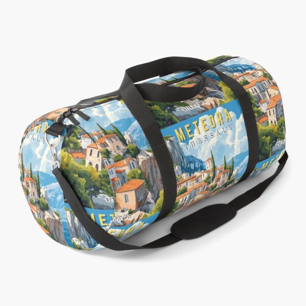 Item preview, Meteora in Thessaly, Greece Retro Art Travel Landscape designed and sold by MaateoDesign.