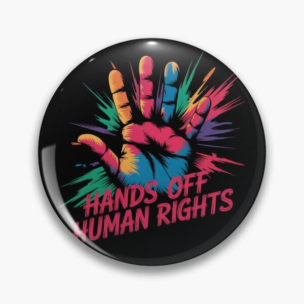 Item preview, Hands Off Human Rights Colorful Splash designed and sold by MadCatPrints.