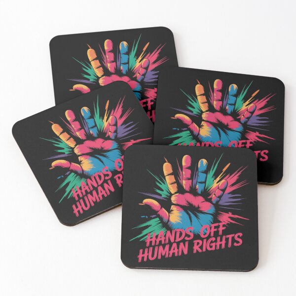 Item preview, Hands Off Human Rights Colorful Splash designed and sold by MadCatPrints.