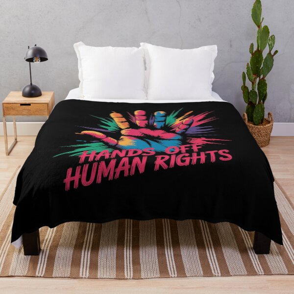 Item preview, Hands Off Human Rights Colorful Splash designed and sold by MadCatPrints.