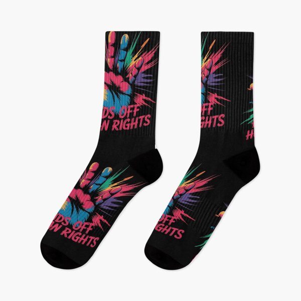 Item preview, Hands Off Human Rights Colorful Splash designed and sold by MadCatPrints.