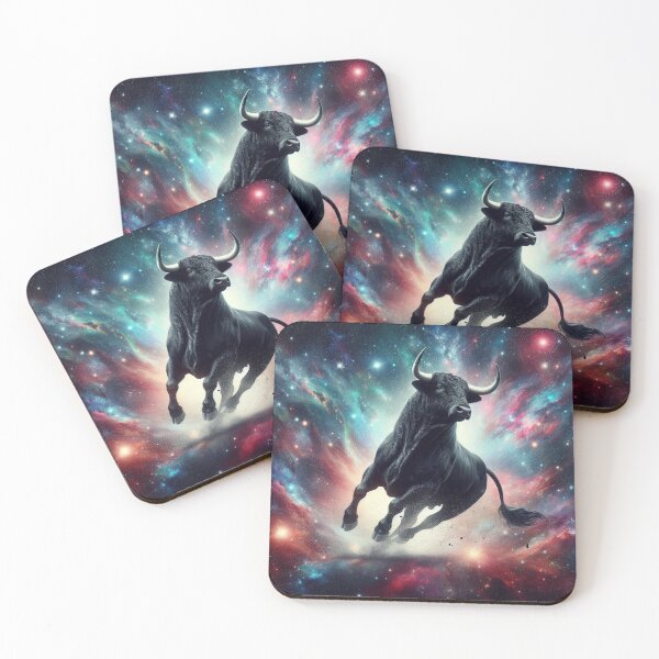 Item preview, Black bull running in space designed and sold by Dogandesighn.