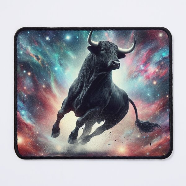 Item preview, Black bull running in space designed and sold by Dogandesighn.