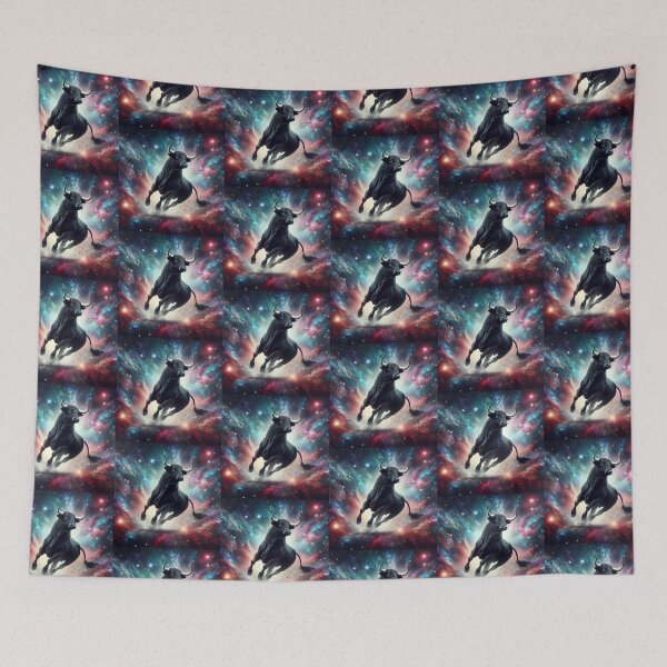 Item preview, Black bull running in space designed and sold by Dogandesighn.