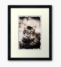 Cat Nature Polygon Art Framed Print