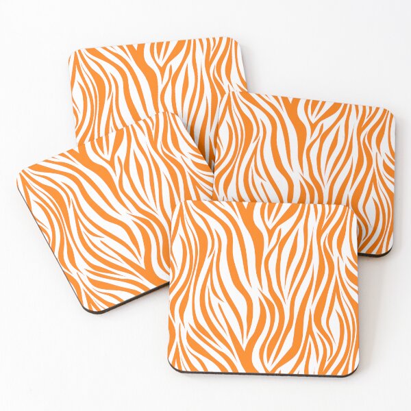 Item preview, Calendula Orange and White Zebra Stripe Animal Print  designed and sold by GenAumonier.