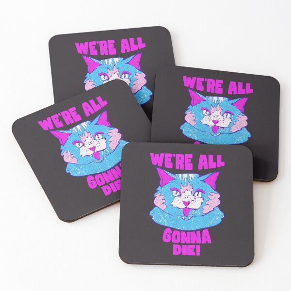 Item preview, we’re all gonna die! cat - pink text designed and sold by crestfallenmermaid.