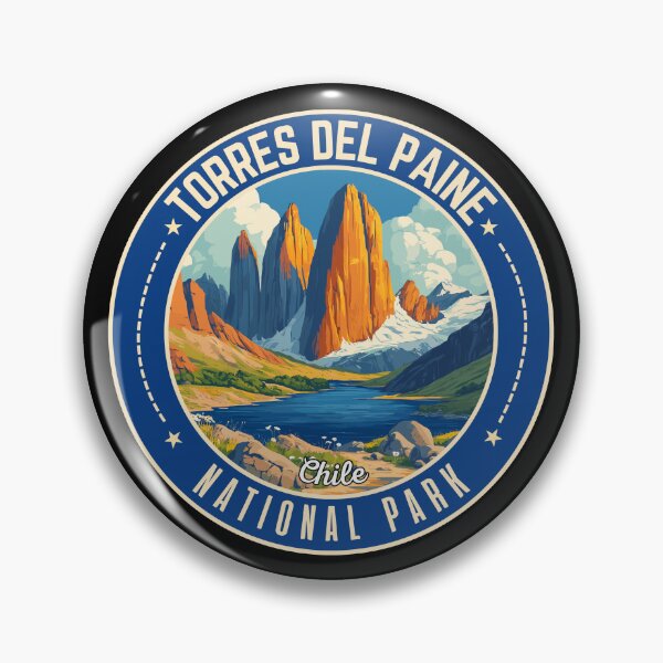 Item preview, Torres Del Paine National Park, Chile Retro Travel Art Emblem designed and sold by MaateoDesign.