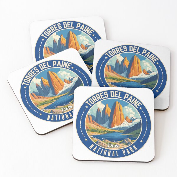 Item preview, Torres Del Paine National Park, Chile Retro Travel Art Emblem designed and sold by MaateoDesign.