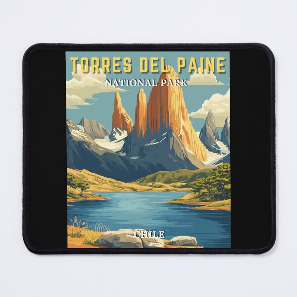 Item preview, Torres Del Paine National Park, Chile Retro Art Travel Landscape designed and sold by MaateoDesign.