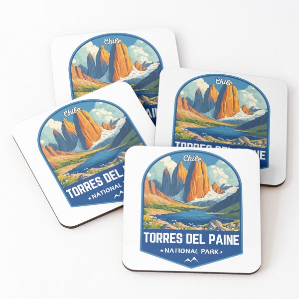 Item preview, Torres Del Paine National Park, Chile Vintage Art Travel Badge designed and sold by MaateoDesign.