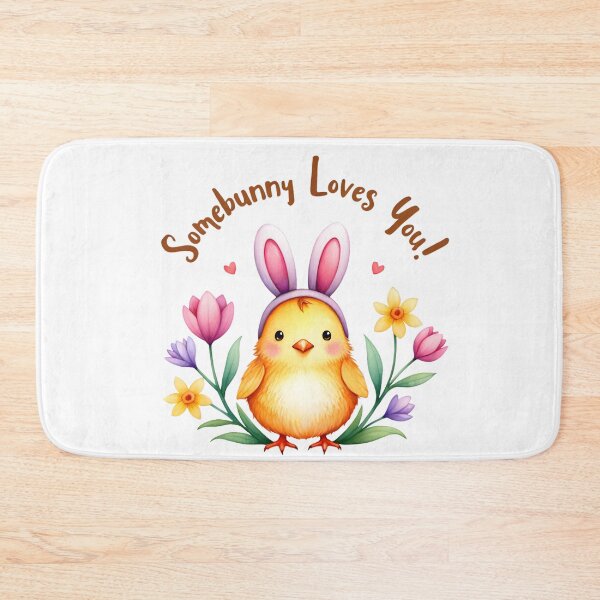 Item preview, Somebunny Loves You! - Cute Easter Chick with Bunny Ears Design designed and sold by AnnDesignStudio.