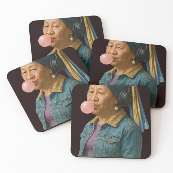 Item preview, Jinping in a Pearl Earring Parody – Pop Surrealism Portrait designed and sold by Aryabek.