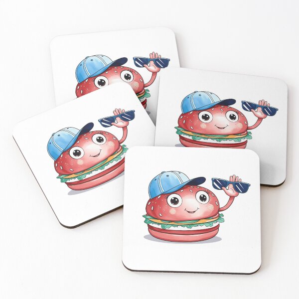 Item preview, Burger with Glasses and Cap – Kawaii Food with Cool Style designed and sold by StormArte.