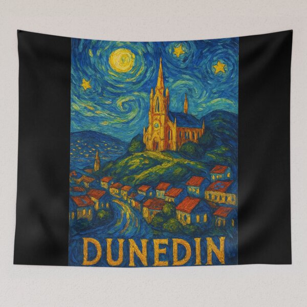 Item preview, Dunedin Church – Starry Night Style, Otago Peninsula designed and sold by Places On Earth.