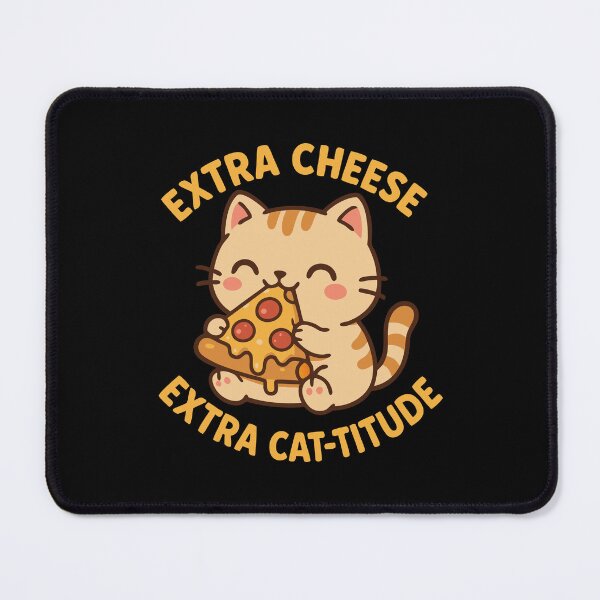 Item preview, Extra Cheese Extra Cat-titude, Funny Gift for Cat and Pizza Lover designed and sold by Graphicista.