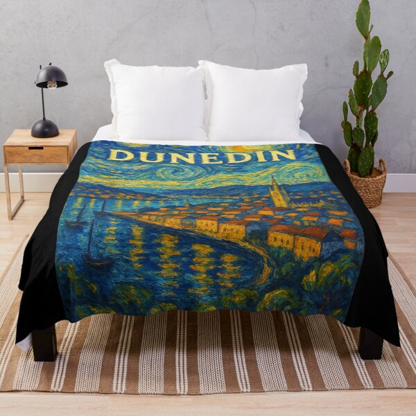 Item preview, Dunedin Waterfront – Van Gogh Style Night over Otago Harbour designed and sold by Places On Earth.