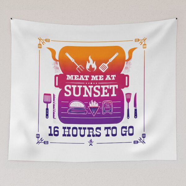 Item preview, Meat Me At Sunset - BBQ Grillmaster Countdown Design designed and sold by AnnDesignStudio.