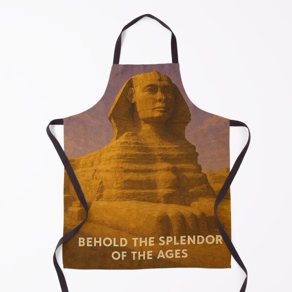 Item preview, Egyptian Sphinx Dessert Retro Poster – Vintage Gold & Sepia Travel Illustration of Ancient Giza Majesty designed and sold by Bored Duck.