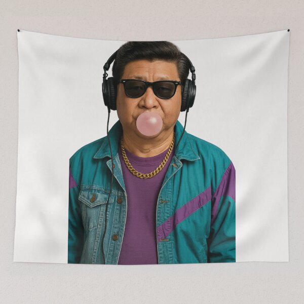 Item preview, Xi Jinping Urban Remix – Bubblegum & Retro Jacket Portrait designed and sold by Places On Earth.