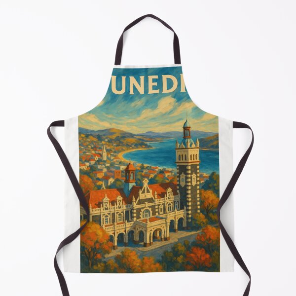 Item preview, Dunedin Station & Harbour – Painterly Otago Skyline designed and sold by Places On Earth.