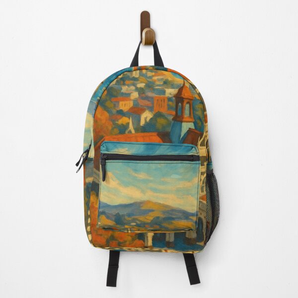 Item preview, Dunedin Station & Harbour – Painterly Otago Skyline designed and sold by Places On Earth.