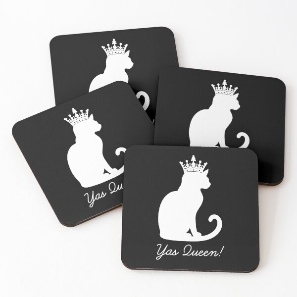Item preview, Yas Queen for Cat Lovers White Imprint Black Background designed and sold by Ferret Designs.