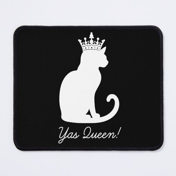Item preview, Yas Queen for Cat Lovers White Imprint Black Background designed and sold by Ferret Designs.