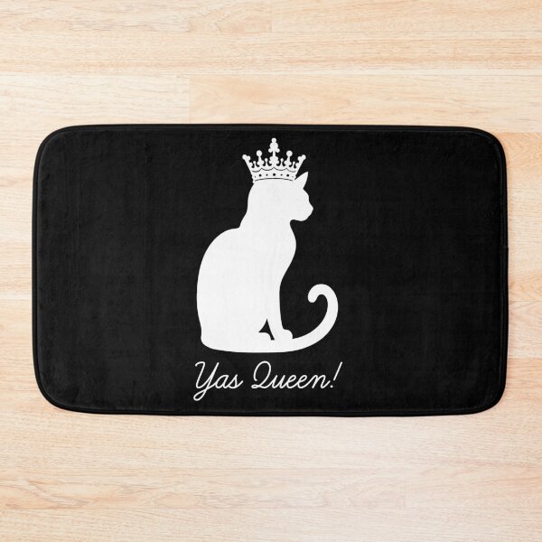 Item preview, Yas Queen for Cat Lovers White Imprint Black Background designed and sold by Ferret Designs.