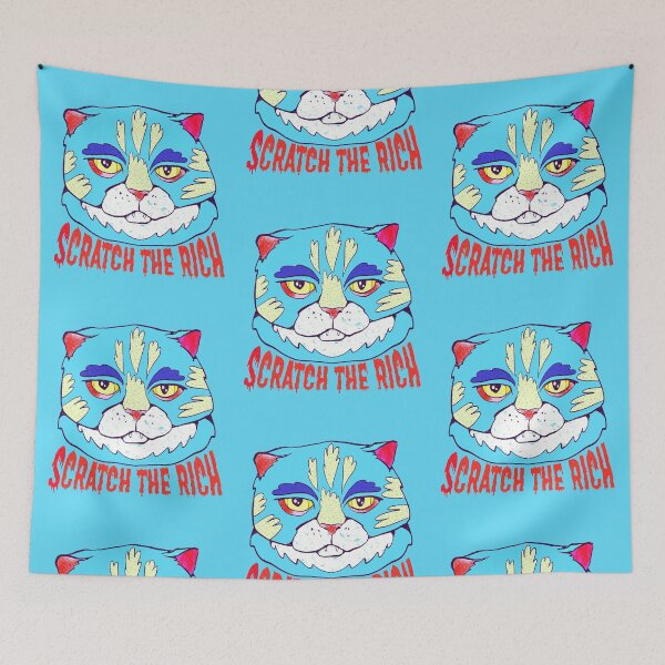Item preview, scratch the rich blue cat  designed and sold by crestfallenmermaid.