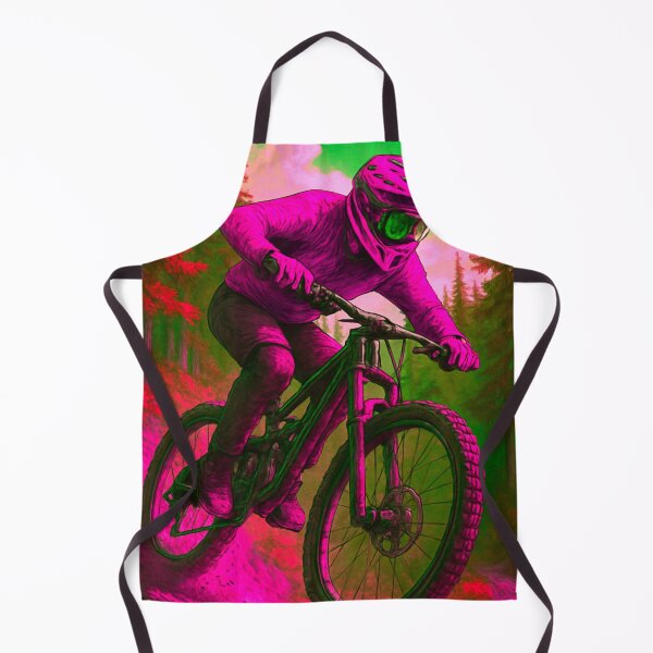 Item preview, Pink & Green MTB Racer – Vivid Trail Fury designed and sold by GrizzlyCollective.