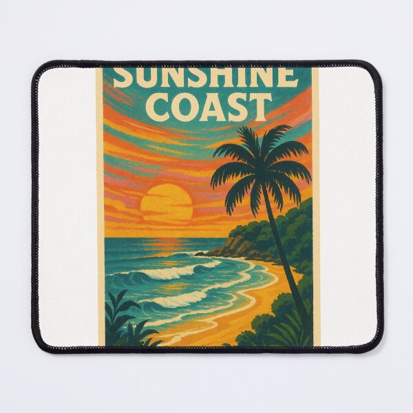 Item preview, Sunshine Coast Australia Beach – Queensland Travel Illustration designed and sold by Places On Earth.